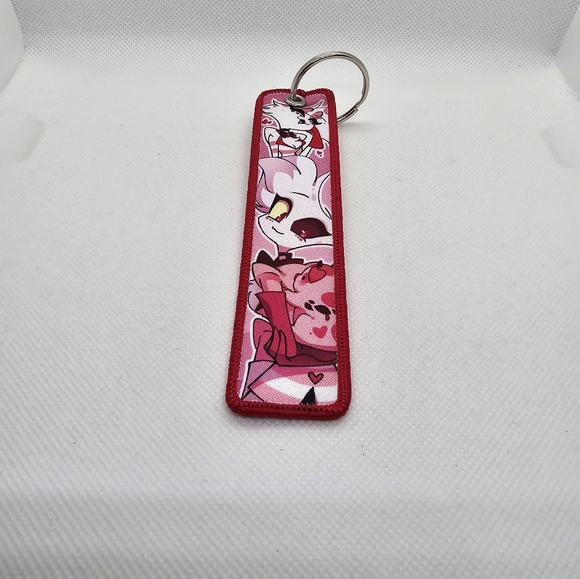 Hazbin Hotel Angel Dust Keychain Double Sided Soft Keychain Angel w/ Fat Nuggets - Picture 6 of 9